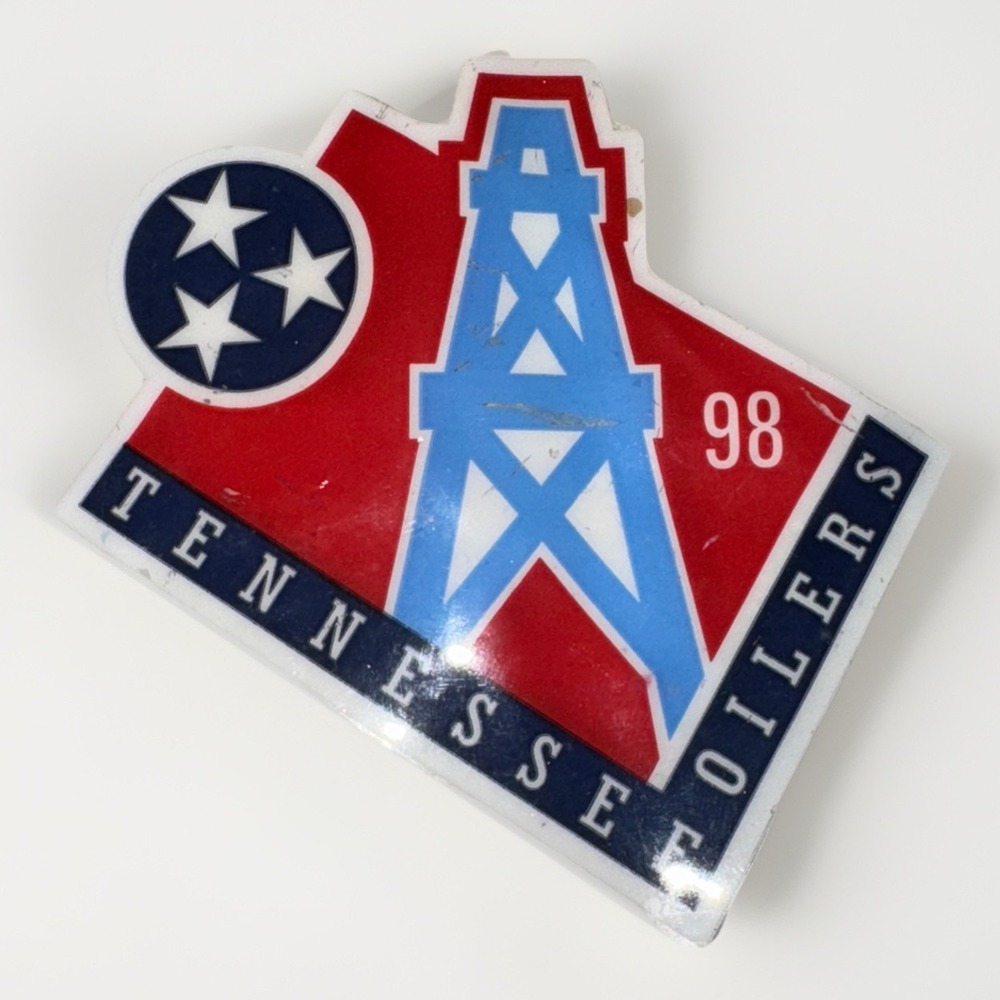 Rare Vintage 1998 Tennessee Oilers (Titans) Vinyl Window Cling 4.5" X 4.5"